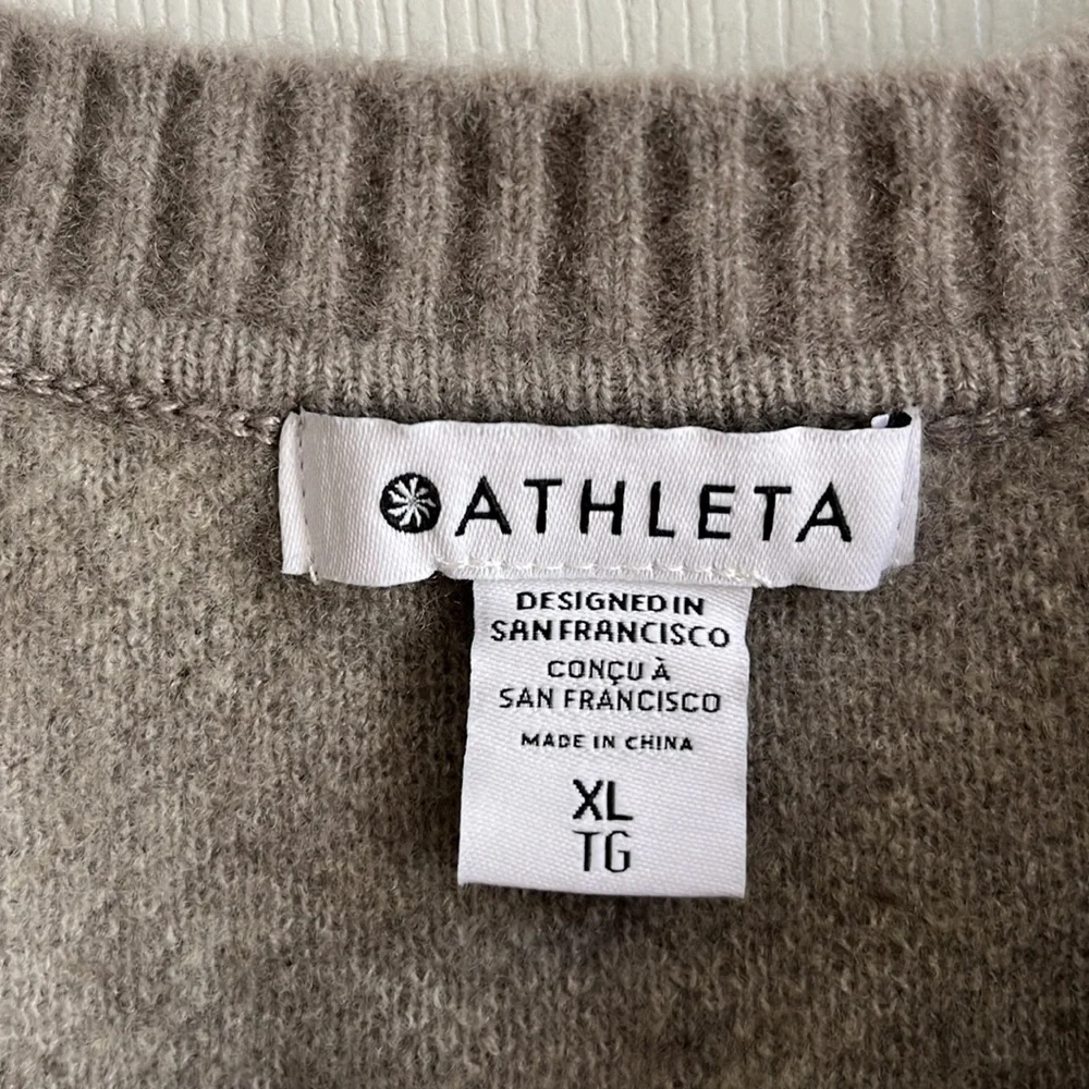 Athleta Hawthorn Textured Crew Sweater / Sahara Bluff Grey‎ / SZ XL
